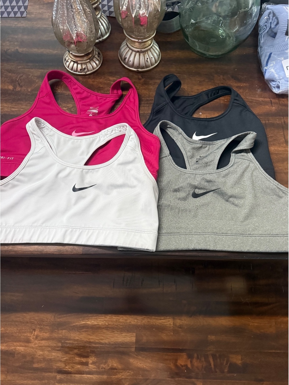 Nike Pro Dri-FIT Women's Sports Bras, Size Large, Assorted Colors (White, Pink,